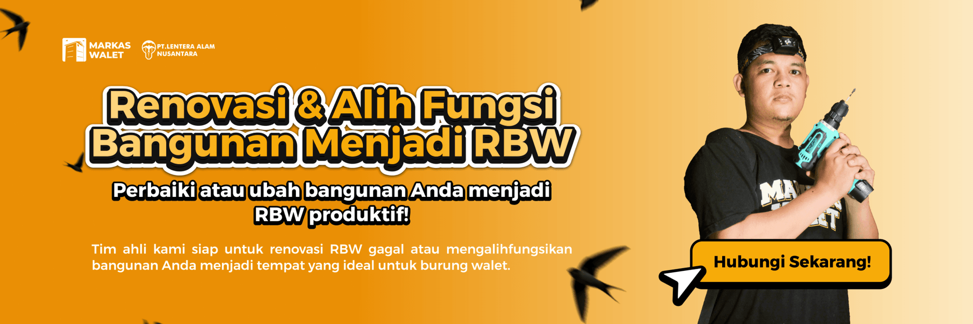 Renovasi bangunan jadi rumah walet bersama Markas Walet